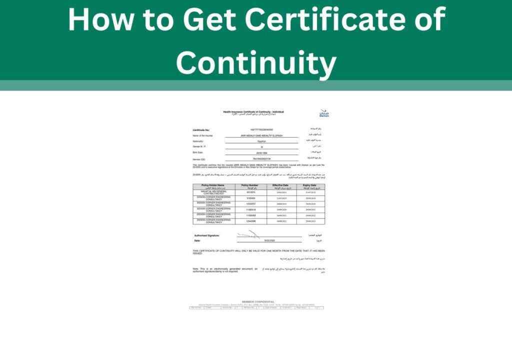 How to Get Certificate of Continuity